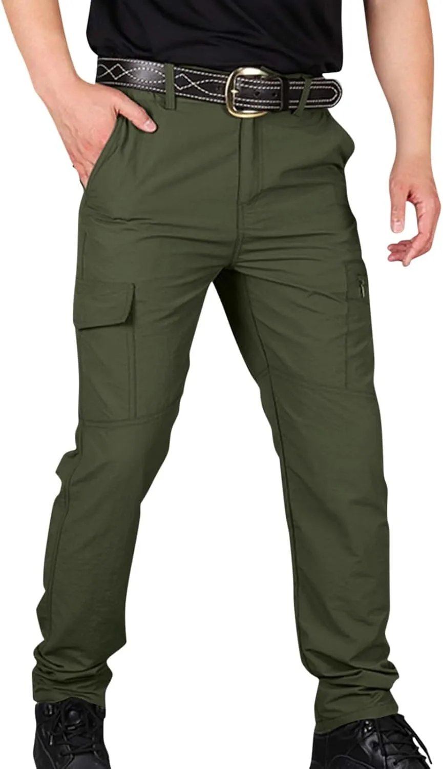 Tactic Pants for Men Water Resistant Cargo Hiking Work Pants Multi Pockets Quick Dry Ripstop Construction Trousers