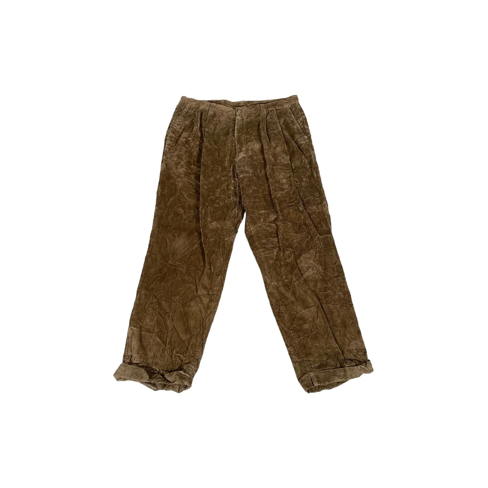 Vintage Ivy Crew Classics Men's Brown Relaxed Fit Corduroy Pants 38x30