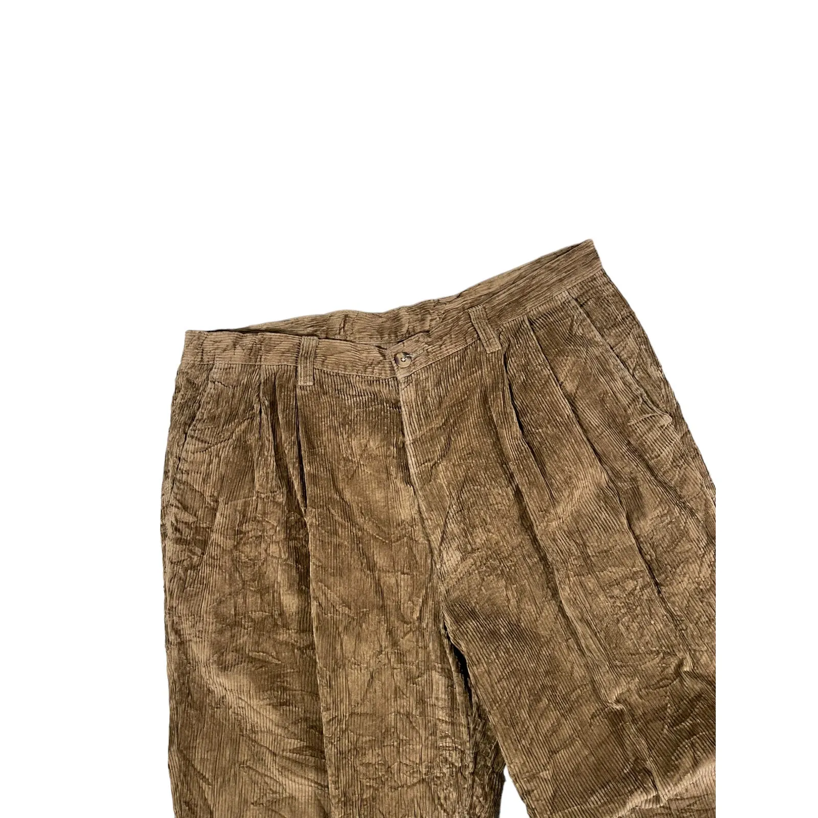 Vintage Ivy Crew Classics Men's Brown Relaxed Fit Corduroy Pants 38x30