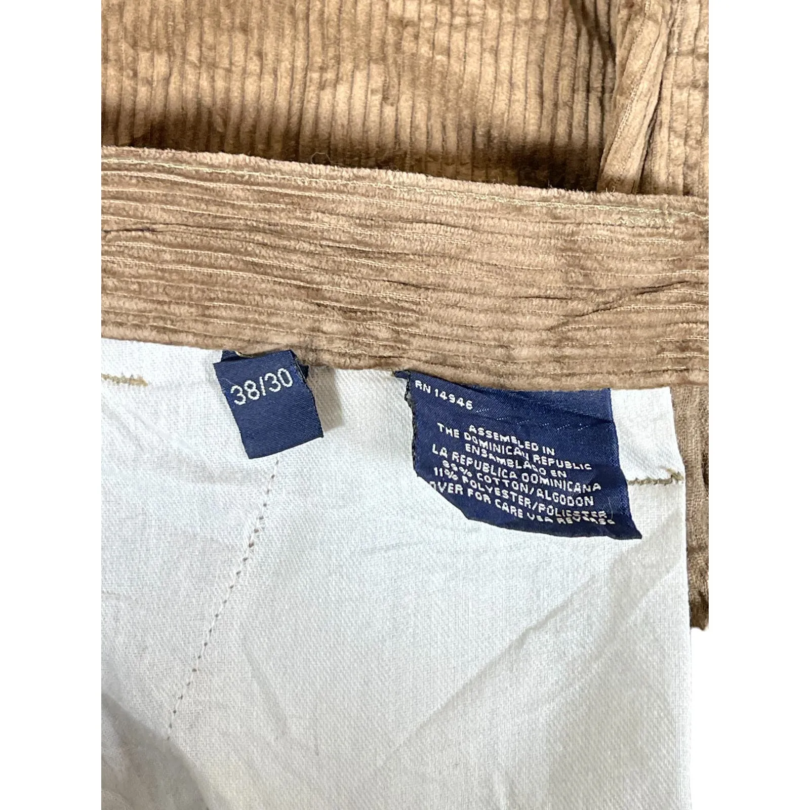 Vintage Ivy Crew Classics Men's Brown Relaxed Fit Corduroy Pants 38x30